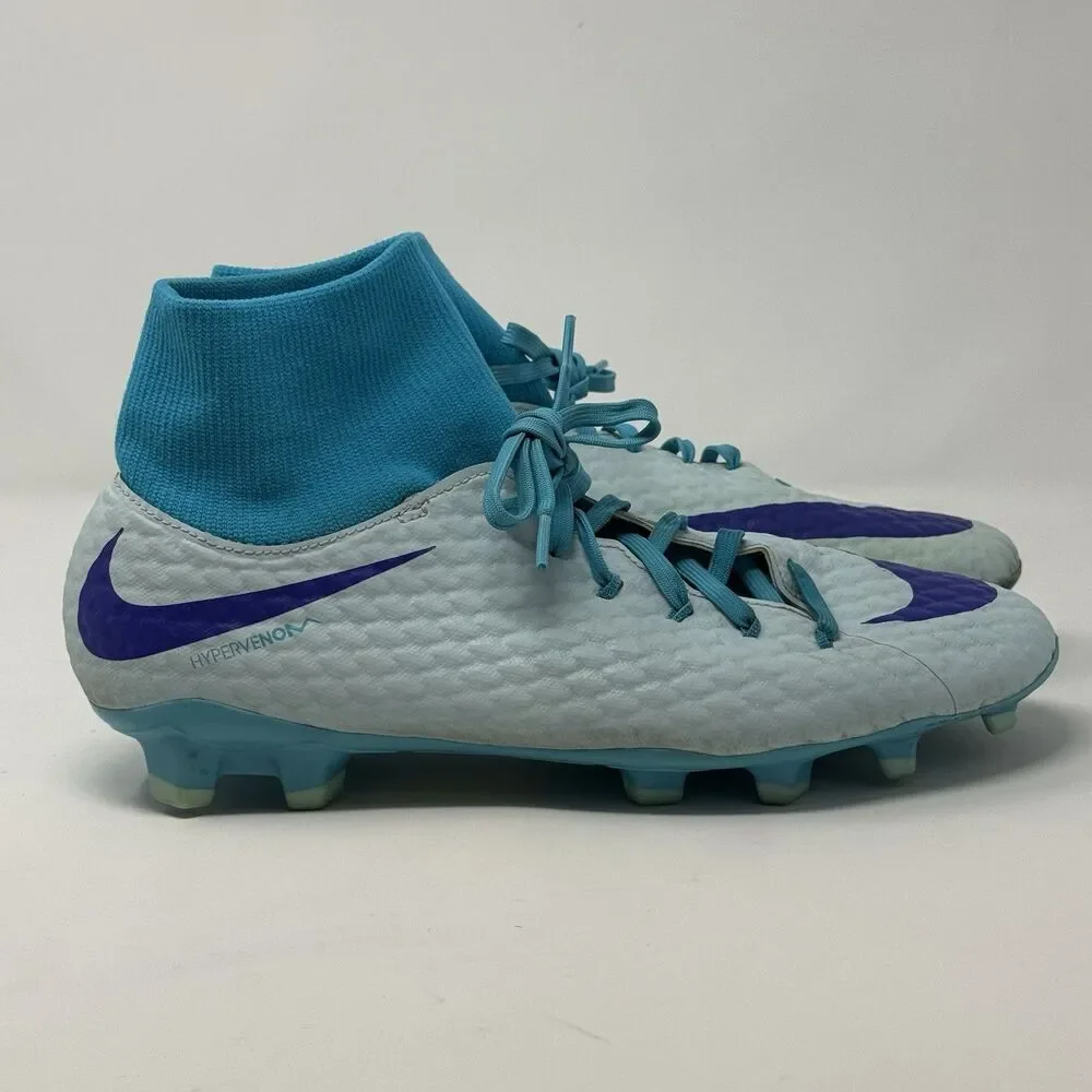 Nike Hypervenom Phantom 3 ACC FG Elite - Sz 10 AH7268-454 White/Blue Soccer